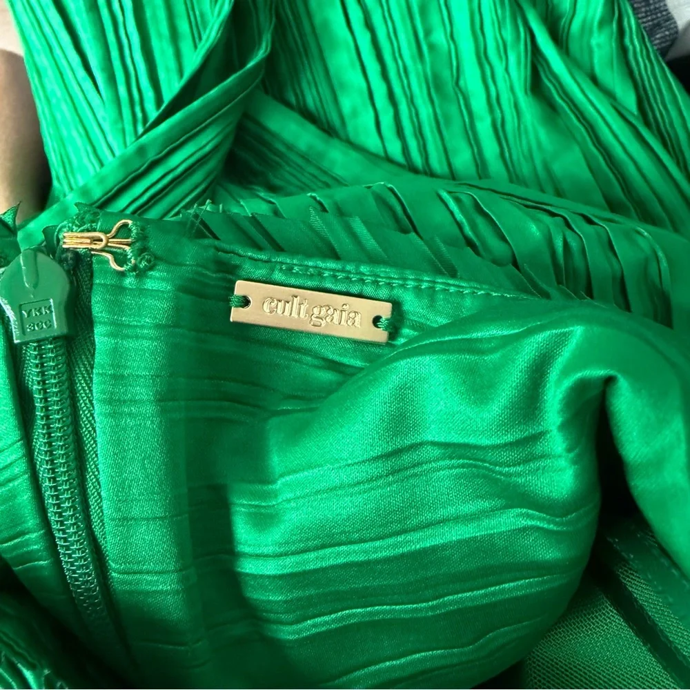 Cult Gaia Green Ashika Gown midi dress Size 6 Color is Malachite - Picture 8 of 9